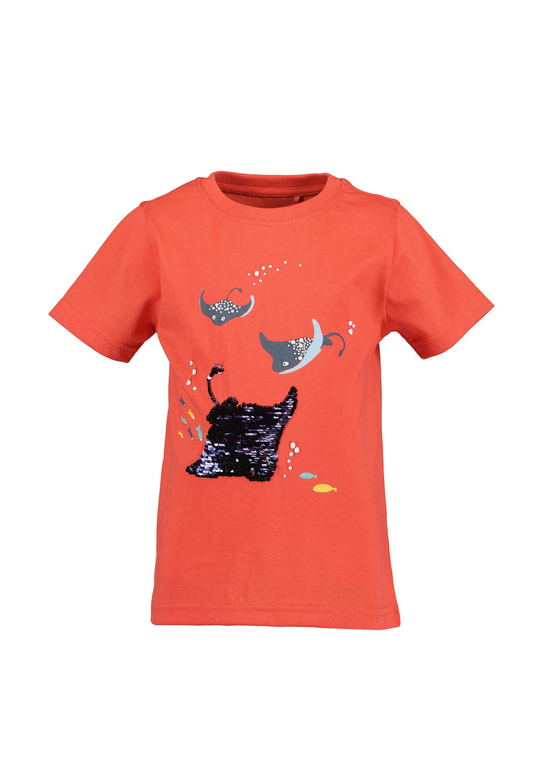 Blue Seven Mini Boy Short Sleeve Sequin Tee, Red