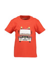 Blue Seven Mini Boy Short Sleeve Fire Engine Tee, Red