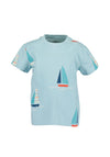 Blue Seven Mini Boy Short Sleeve Sail Boat Tee, Blue