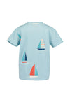 Blue Seven Mini Boy Short Sleeve Sail Boat Tee, Blue