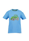 Blue Seven Mini Boy Short Sleeve Tractor Tee, Blue