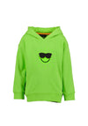 Blue Seven Mini Boy Long Sleeve Hoodie, Green