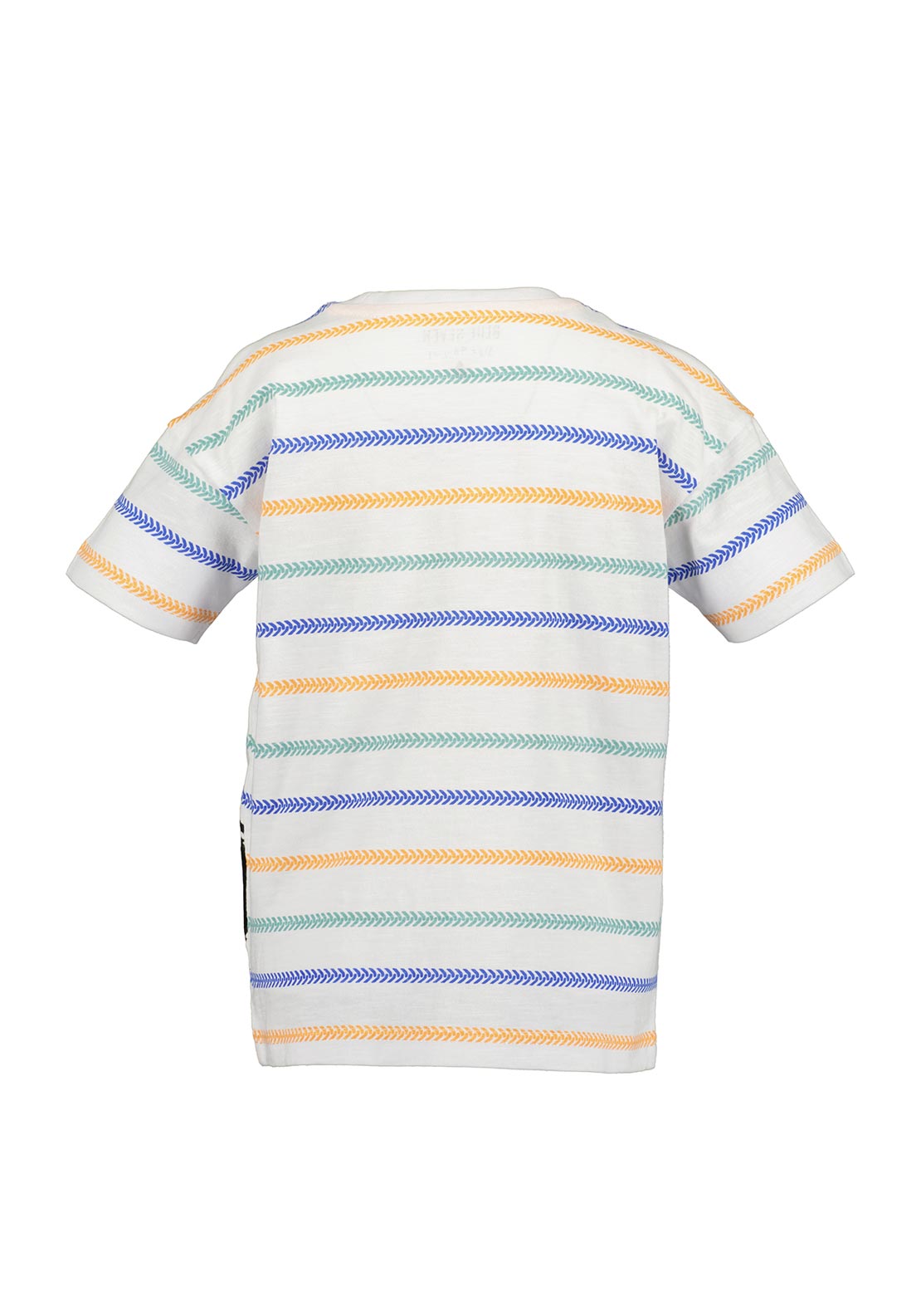 Blue Seven Mini Boy Tractor & Stipe Short Sleeve Tee, White