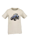 Blue Seven Mini Boy Tractor Print Short Sleeve Tee, Beige