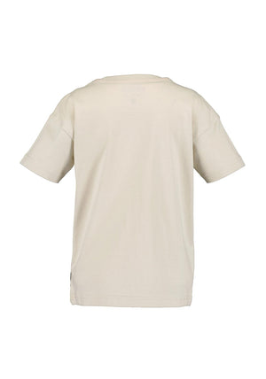 Blue Seven Mini Boy Tractor Short Sleeve Tee, Beige