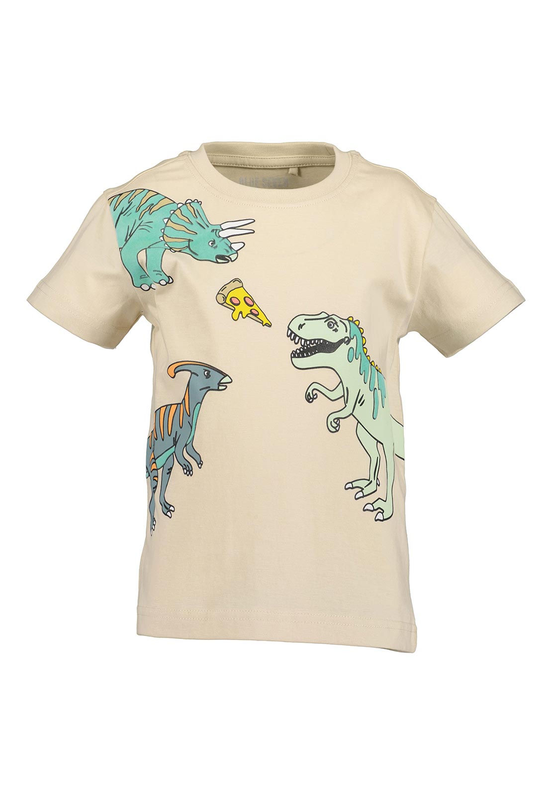 Blue Seven Mini Boy Dino Pizza Short Sleeve Tee, Beige