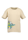 Blue Seven Mini Boy Sequin Dino Short Sleeve Tee, Beige