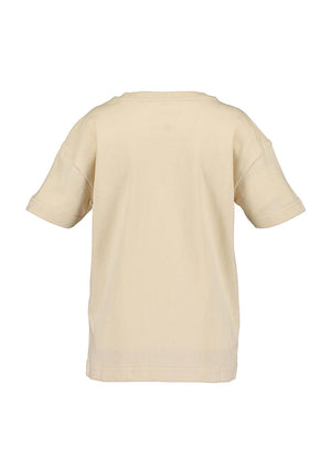 Blue Seven Mini Boy Sequin Dino Short Sleeve Tee, Beige