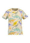 Blue Seven Mini Boy All-over Dino Short Sleeve Tee, Beige