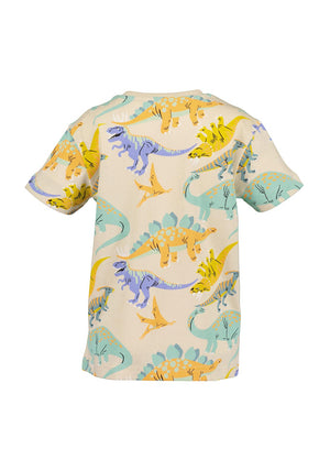 Blue Seven Mini Boy All-over Dino Short Sleeve Tee, Beige