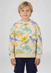 Blue Seven Mini Boy Dino Long Sleeve Sweater, Beige