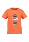Blue Seven Mini Boy Print Short Sleeve Tee, Orange