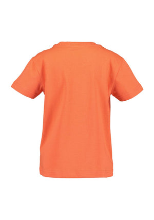Blue Seven Mini Boy Print Short Sleeve Tee, Orange