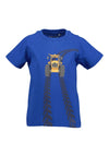 Blue Seven Mini Boy Tractor Track Short Sleeve Tee, Dark Blue