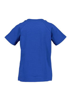 Blue Seven Mini Boy Tractor Track Short Sleeve Tee, Dark Blue