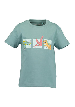 Blue Seven Mini Boy Dino Short Sleeve Tee, Green