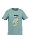 Blue Seven Mini Boy Sunglasses Dino Short Sleeve Tee, Green