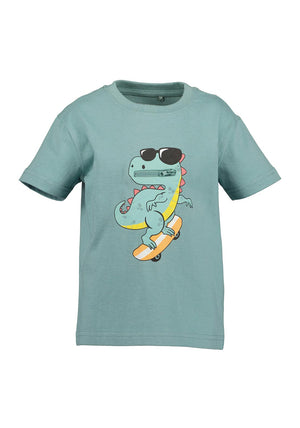 Blue Seven Mini Boy Sunglasses Dino Short Sleeve Tee, Green