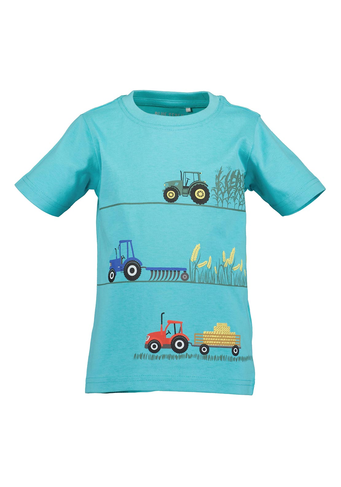 Blue Seven Mini Boy Tractor Print Short Sleeve Tee, Blue