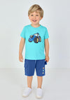 Blue Seven Mini Boy Tractor Short Sleeve Tee, Blue
