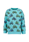 Blue Seven Mini Boy Tractor Long Sleeve Sweater, Blue