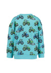 Blue Seven Mini Boy Tractor Long Sleeve Sweater, Blue