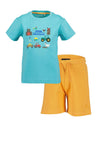 Blue Seven Mini Boy Farm Adventures Tee and Short Set, Blue