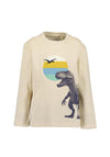 Blue Seven Mini Boy Dinosaur Long Sleeve Top, Cream