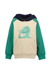 Blue Seven Mini Boy Dino Print Long Sleeve Hoodie, Cream
