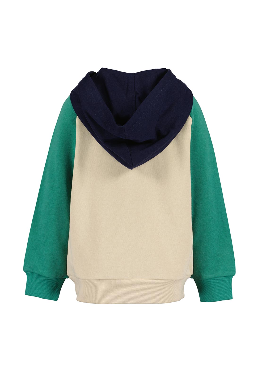 Blue Seven Mini Boy Dino Print Long Sleeve Hoodie, Cream