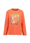 Blue Seven Mini Boy Monster Truck Long Sleeve Top, Orange