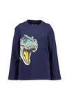 Blue Seven Mini Boy Dinosaur Long Sleeve Top, Navy