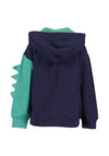 Blue Seven Mini Boy Dinosaur Long Sleeve Hoodie, Navy
