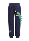 Blue Seven Mini Boy Dinosaur Cuffed Jogger, Navy