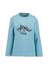 Blue Seven Mini Boy Dinosaur Skate Long Sleeve Top, Blue