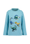 Blue Seven Mini Boy Dino Print Long Sleeve Top, Blue