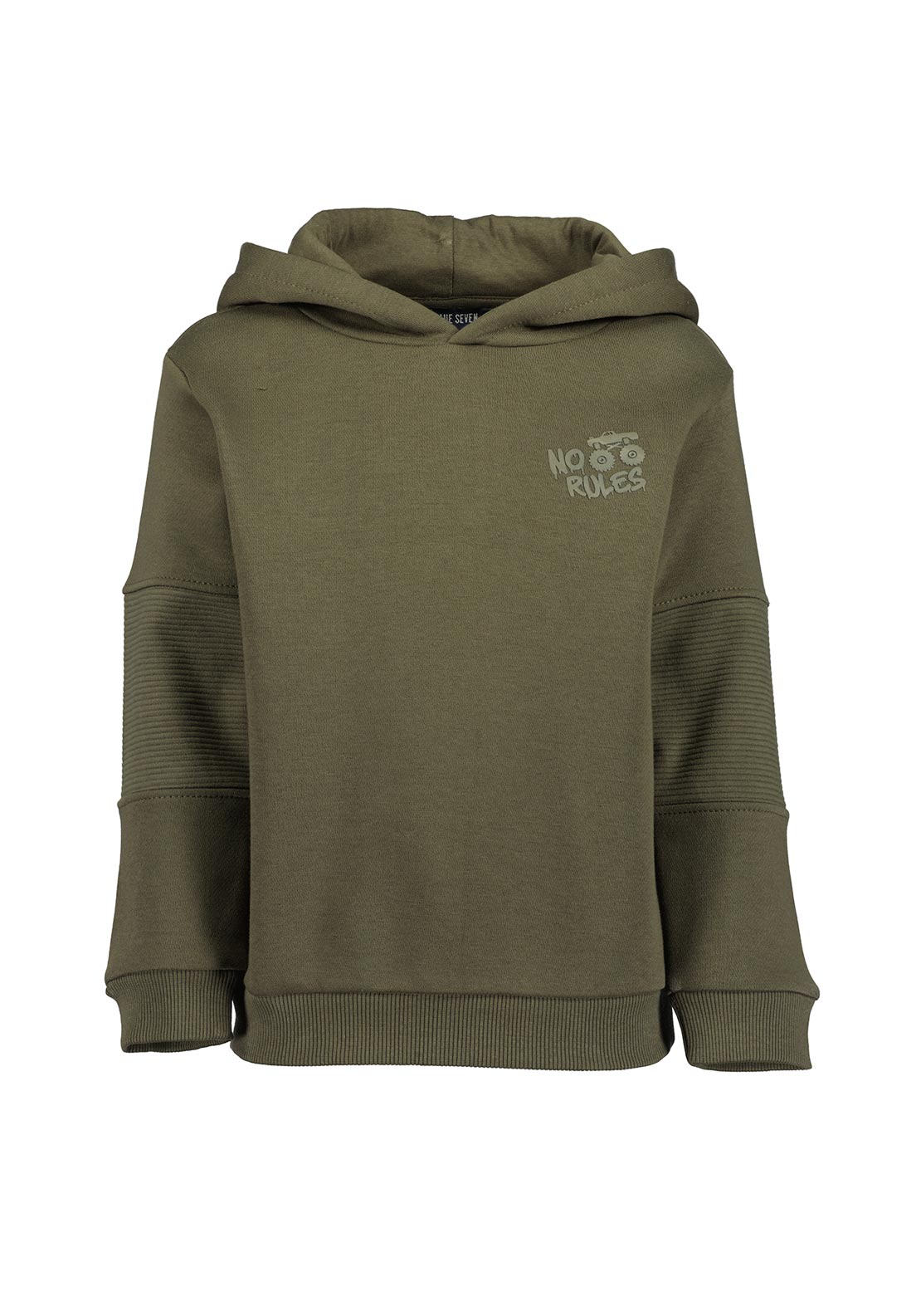 Blue Seven Mini Boy Monster Truck Hoodie, Green