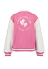 Blue Seven Mini Girl Long Sleeve Baseball Jacket, Pink