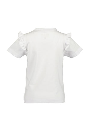Blue Seven Mini Girl Lemon Frill Sleeve Tee, White