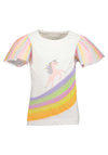 Blue Seven Mini Girl Unicorn Tulle Sleeve Tee, White