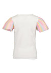 Blue Seven Mini Girl Unicorn Tulle Sleeve Tee, White