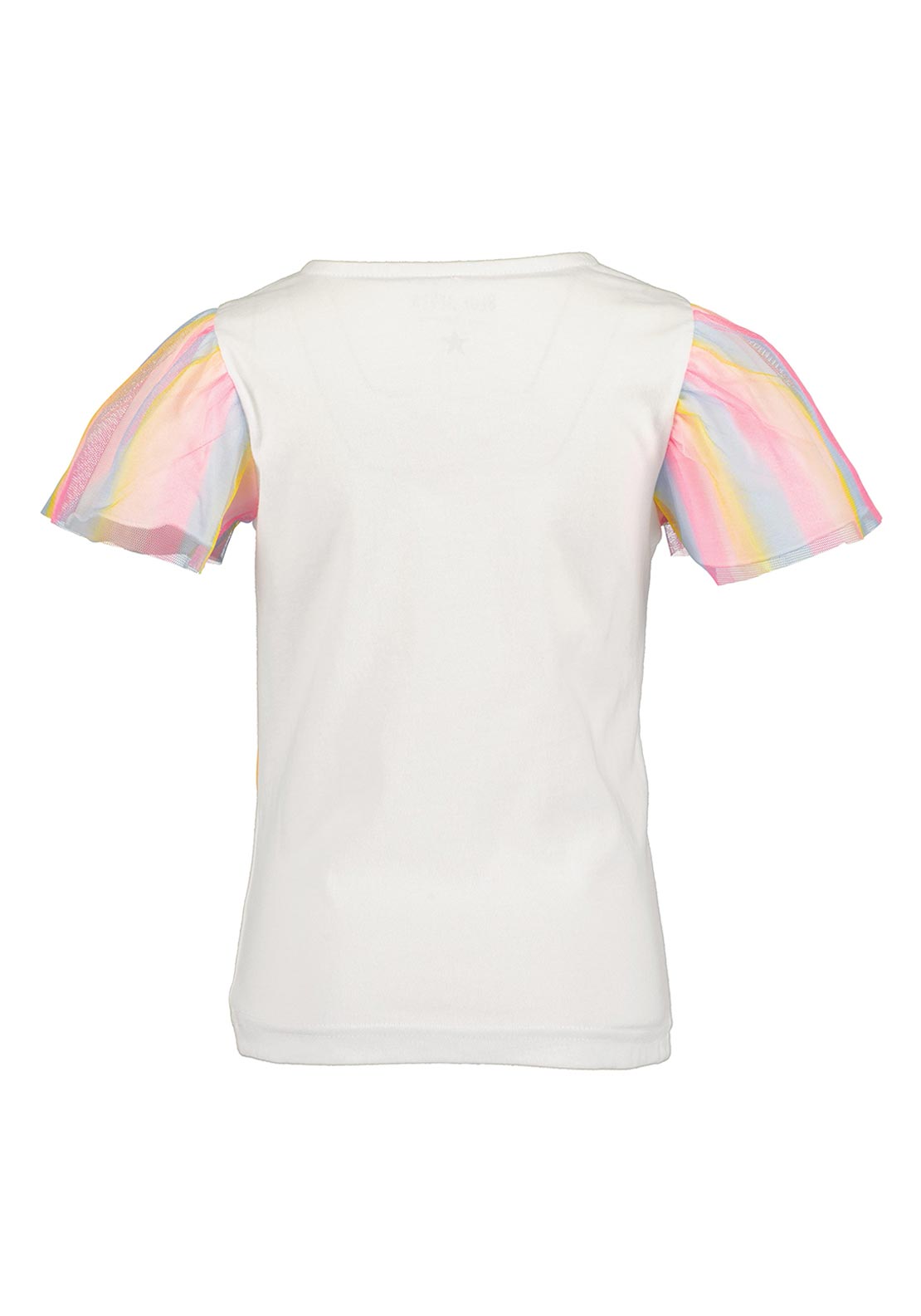 Blue Seven Mini Girl Unicorn Tulle Sleeve Tee, White