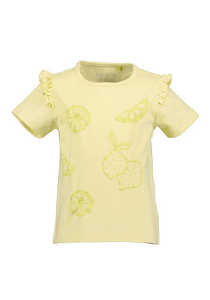 Blue Seven Mini Girl Lemon Frill Sleeve Tee, Yellow