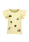 Blue Seven Mini Girl Sequins Lemon Short Sleeve Tee, Yellow