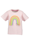 Blue Seven Mini Girl Fringe Rainbow Short Sleeve Tee, Pink