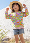 Blue Seven Mini Girl Rainbow Long Sleeve Sweater, Multi