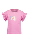 Blue Seven Mini Girl Unicorn Short Sleeve Tee, Pink
