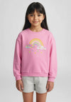 Blue Seven Mini Girl Rainbow Sequin Long Sleeve Sweater, Pink