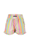 Blue Seven Mini Girl Stripe Pleat Hem Shorts, Multi