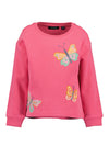 Blue Seven Mini Girl Butterflies Long Sleeve Sweater, Pink